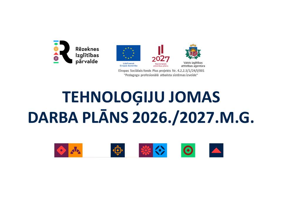 RĒZEKNES VALSTSPILSĒTAS PAŠVALDĪBAS CENTRĀLĀS ADMINISTRĀCIJAS IZGLĪTĪBAS PĀRVALDES TEHNOLOĢIJU MĀCĪBU JOMAS DARBA PLĀNS 2026./2027.M.G.
