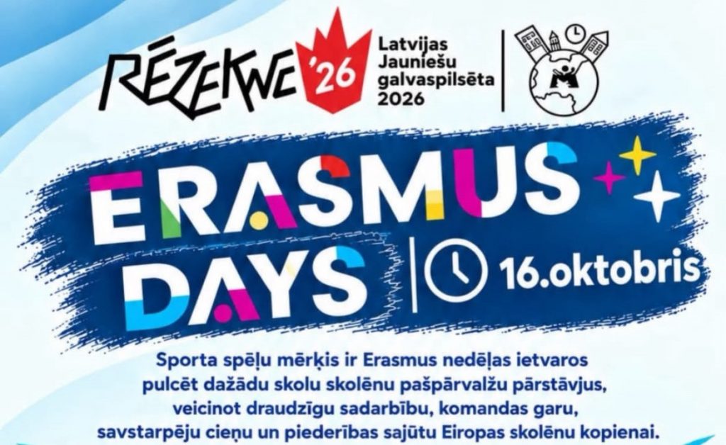 Aicinām skolēnu pašpārvaldes uz Erasmus Days sporta spēlēm!